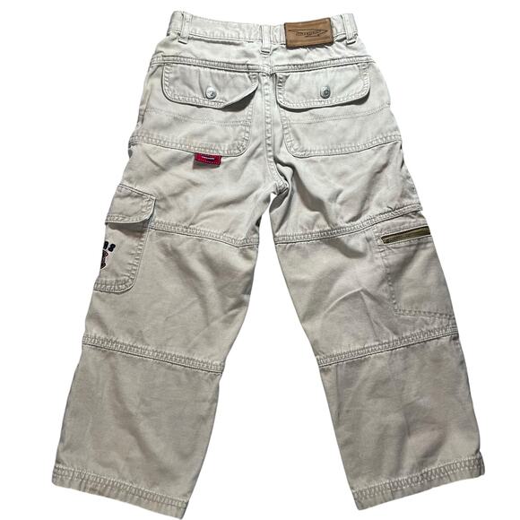 Vintage y2k Skechers khaki carpenter cargo skater baggy pants youth size 6 - Picture 2 of 10